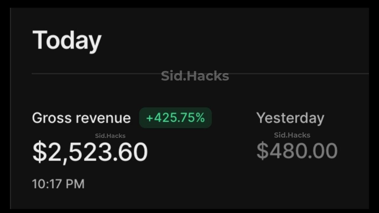 Real revenue dashboard result